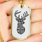 Psalm 42:1 Deer Pants Christian Necklace Stainless Steel or 18k Gold Dog Tag 24" Chain-Express Your Love Gifts