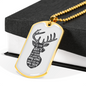 Psalm 42:1 Deer Pants Christian Necklace Stainless Steel or 18k Gold Dog Tag 24" Chain-Express Your Love Gifts