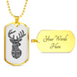 Psalm 42:1 Deer Pants Christian Necklace Stainless Steel or 18k Gold Dog Tag 24" Chain-Express Your Love Gifts