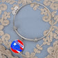 Puerto Rican Princess Flag Stainless Steel or 18k Gold Circle Bangle Bracelet-Express Your Love Gifts