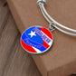Puerto Rican Princess Flag Stainless Steel or 18k Gold Circle Bangle Bracelet-Express Your Love Gifts