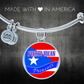 Puerto Rican Princess Flag Stainless Steel or 18k Gold Circle Bangle Bracelet-Express Your Love Gifts