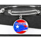 Puerto Rican Princess Flag Stainless Steel or 18k Gold Circle Bangle Bracelet-Express Your Love Gifts