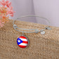 Puerto Rico Flag Stainless Steel or 18k Gold Circle Bangle Bracelet-Express Your Love Gifts