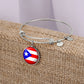 Puerto Rico Flag Stainless Steel or 18k Gold Circle Bangle Bracelet-Express Your Love Gifts