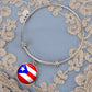 Puerto Rico Flag Stainless Steel or 18k Gold Circle Bangle Bracelet-Express Your Love Gifts