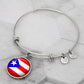 Puerto Rico Flag Stainless Steel or 18k Gold Circle Bangle Bracelet-Express Your Love Gifts