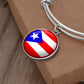 Puerto Rico Flag Stainless Steel or 18k Gold Circle Bangle Bracelet-Express Your Love Gifts