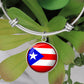 Puerto Rico Flag Stainless Steel or 18k Gold Circle Bangle Bracelet-Express Your Love Gifts