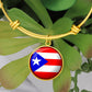 Puerto Rico Flag Stainless Steel or 18k Gold Circle Bangle Bracelet-Express Your Love Gifts