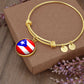 Puerto Rico Flag Stainless Steel or 18k Gold Circle Bangle Bracelet-Express Your Love Gifts