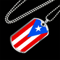 Puerto Rico Flag Dog Tag Stainless Steel or 18k Gold Necklace w 24" Chain-Express Your Love Gifts
