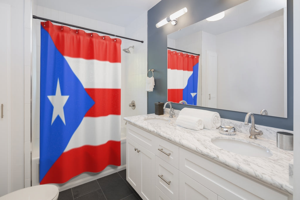 Puerto Rico Flag Lanscape Stylish Design 71" x 74" Elegant Waterproof Shower Curtain for a Spa-like Bathroom Paradise Exceptional Craftsmanship-Express Your Love Gifts