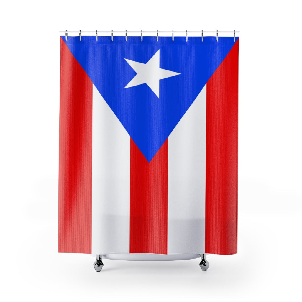 Puerto Rico Flag Portrait Stylish Design 71" x 74" Elegant Waterproof Shower Curtain for a Spa-like Bathroom Paradise Exceptional Craftsmanship-Express Your Love Gifts