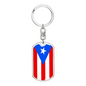 Puerto Rico Flag Swivel Keychain Dog Tag Stainless Steel or 18k Gold-Express Your Love Gifts