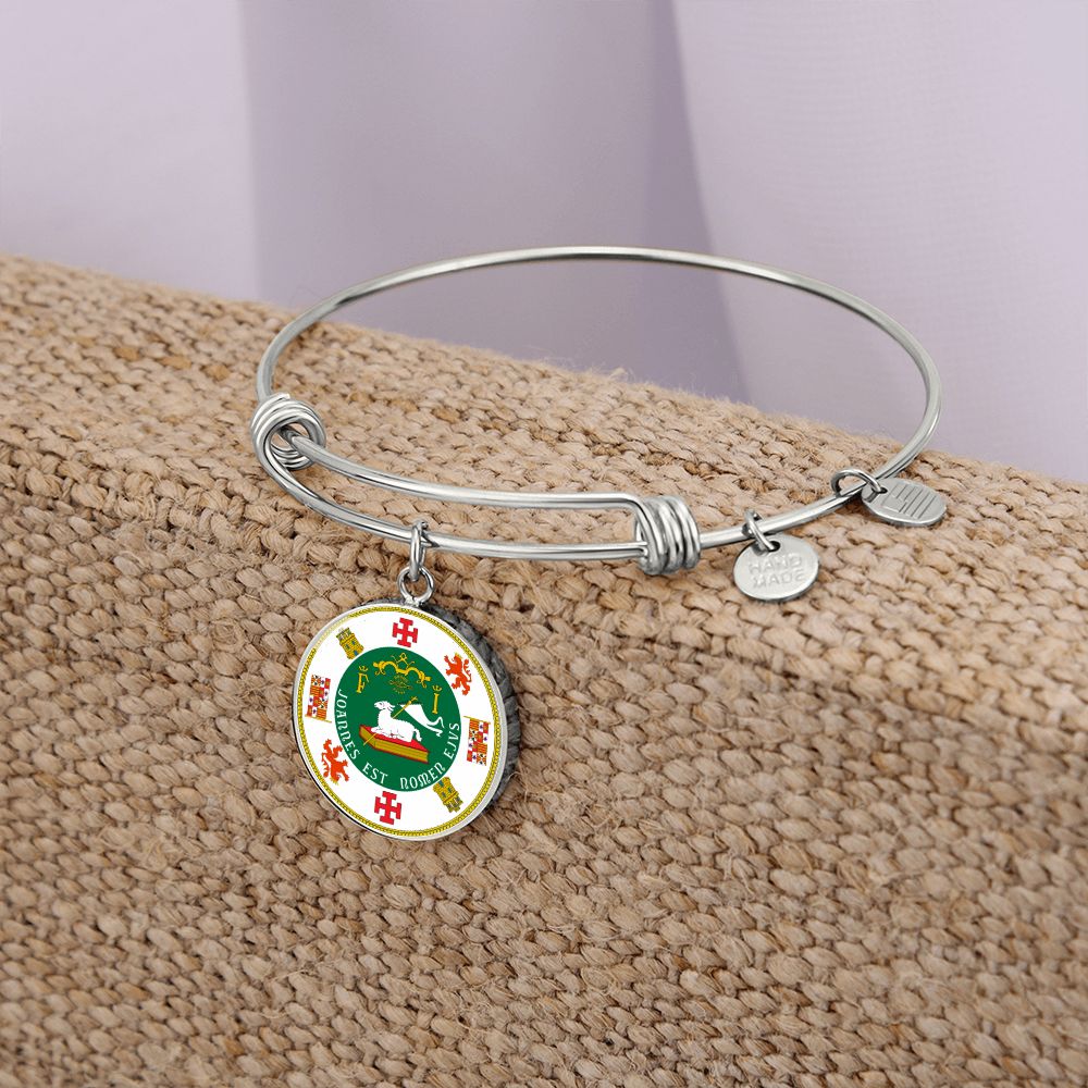 Puerto Rico State Seal Stainless Steel or 18k Gold Circle Bangle Bracelet-Express Your Love Gifts