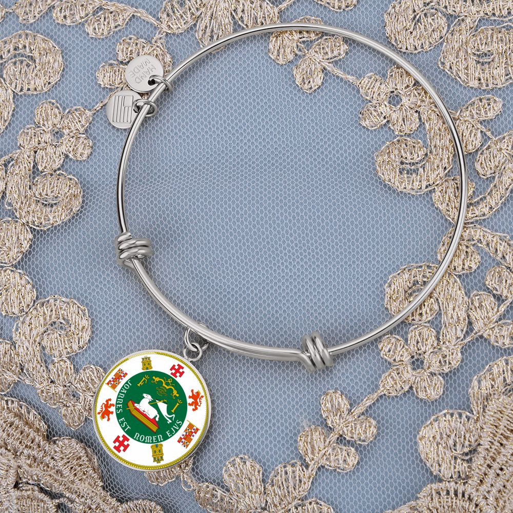 Puerto Rico State Seal Stainless Steel or 18k Gold Circle Bangle Bracelet-Express Your Love Gifts
