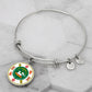 Puerto Rico State Seal Stainless Steel or 18k Gold Circle Bangle Bracelet-Express Your Love Gifts