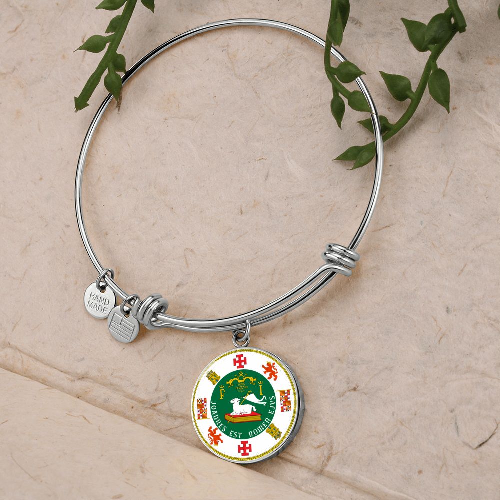 Puerto Rico State Seal Stainless Steel or 18k Gold Circle Bangle Bracelet-Express Your Love Gifts