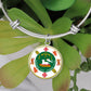Puerto Rico State Seal Stainless Steel or 18k Gold Circle Bangle Bracelet-Express Your Love Gifts