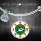 Puerto Rico State Seal Stainless Steel or 18k Gold Circle Bangle Bracelet-Express Your Love Gifts