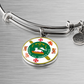Puerto Rico State Seal Stainless Steel or 18k Gold Circle Bangle Bracelet-Express Your Love Gifts