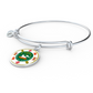 Puerto Rico State Seal Stainless Steel or 18k Gold Circle Bangle Bracelet-Express Your Love Gifts