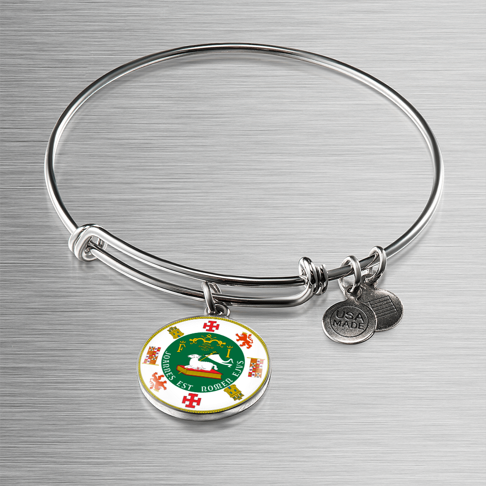 Puerto Rico State Seal Stainless Steel or 18k Gold Circle Bangle Bracelet-Express Your Love Gifts