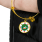Puerto Rico State Seal Stainless Steel or 18k Gold Circle Bangle Bracelet-Express Your Love Gifts