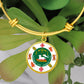 Puerto Rico State Seal Stainless Steel or 18k Gold Circle Bangle Bracelet-Express Your Love Gifts