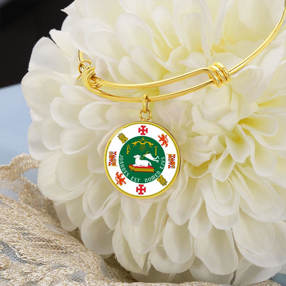 Puerto Rico State Seal Stainless Steel or 18k Gold Circle Bangle Bracelet-Express Your Love Gifts