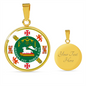 Puerto Rico State Seal Necklace Circle Pendant Stainless Steel or 18k Gold 18-22-Express Your Love Gifts