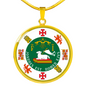 Puerto Rico State Seal Necklace Circle Pendant Stainless Steel or 18k Gold 18-22-Express Your Love Gifts