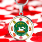 Puerto Rico State Seal Necklace Circle Pendant Stainless Steel or 18k Gold 18-22-Express Your Love Gifts