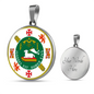 Puerto Rico State Seal Necklace Circle Pendant Stainless Steel or 18k Gold 18-22-Express Your Love Gifts