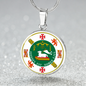 Puerto Rico State Seal Necklace Circle Pendant Stainless Steel or 18k Gold 18-22-Express Your Love Gifts