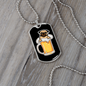 Pug Dog Beer Necklace Stainless Steel or 18k Gold Dog Tag 24" Chain-Express Your Love Gifts