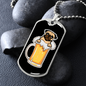 Pug Dog Beer Necklace Stainless Steel or 18k Gold Dog Tag 24" Chain-Express Your Love Gifts