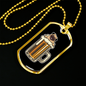 Pug in Beer Party Necklace Stainless Steel or 18k Gold Dog Tag 24" Chain-Express Your Love Gifts