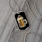Pug in Beer Party Necklace Stainless Steel or 18k Gold Dog Tag 24" Chain-Express Your Love Gifts