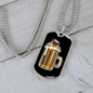 Pug in Beer Party Necklace Stainless Steel or 18k Gold Dog Tag 24" Chain-Express Your Love Gifts