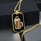 Pug in Beer Party Necklace Stainless Steel or 18k Gold Dog Tag 24" Chain-Express Your Love Gifts