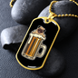 Pug in Beer Party Necklace Stainless Steel or 18k Gold Dog Tag 24" Chain-Express Your Love Gifts