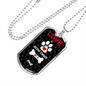 Pug Love Is Stainless Steel or 18k Gold Dog Tag 24" Chain-Express Your Love Gifts