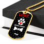 Pug Love Is Stainless Steel or 18k Gold Dog Tag 24" Chain-Express Your Love Gifts