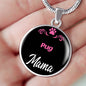Pug Mama Necklace Circle Pendant Stainless Steel or 18k Gold 18-22" Dog Mom Pendant-Express Your Love Gifts