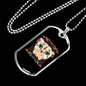 Pug Sugar Skull Necklace Stainless Steel or 18k Gold Dog Tag 24" Chain-Express Your Love Gifts