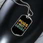 Pugs Not Drugs Necklace Stainless Steel or 18k Gold Dog Tag 24" Chain-Express Your Love Gifts