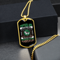 Puppies Nature's Remedy Green Necklace Stainless Steel or 18k Gold Dog Tag 24" Chain-Express Your Love Gifts