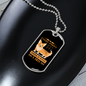 Puppy Boy Orange Necklace Stainless Steel or 18k Gold Dog Tag 24" Chain-Express Your Love Gifts